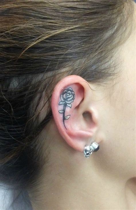 inner ear tattoos|cute tiny ear tattoos.